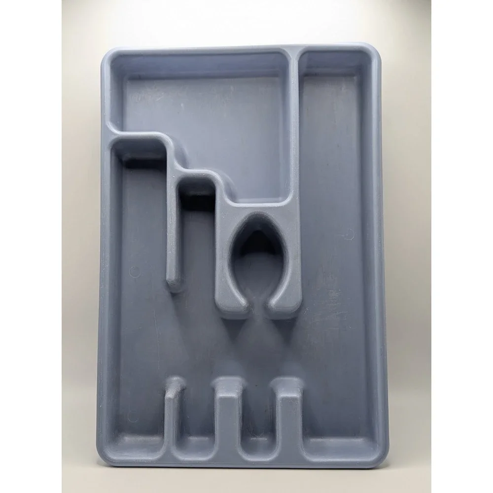 Vtg Rubbermaid Country Blue Utensil Flatware Silverware Tray Drawer Organizer